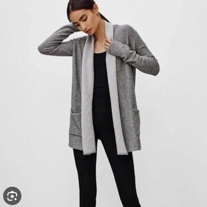 Aritzia Babaton Dark Grey Wool Cashmere Blend Open Front Cardigan Size XS